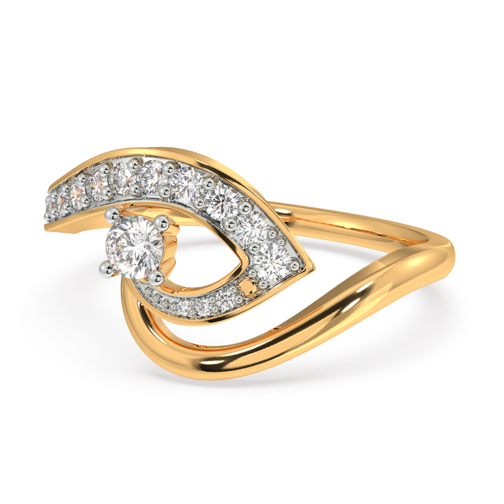 Orchid Style Gold and Diamond Ring