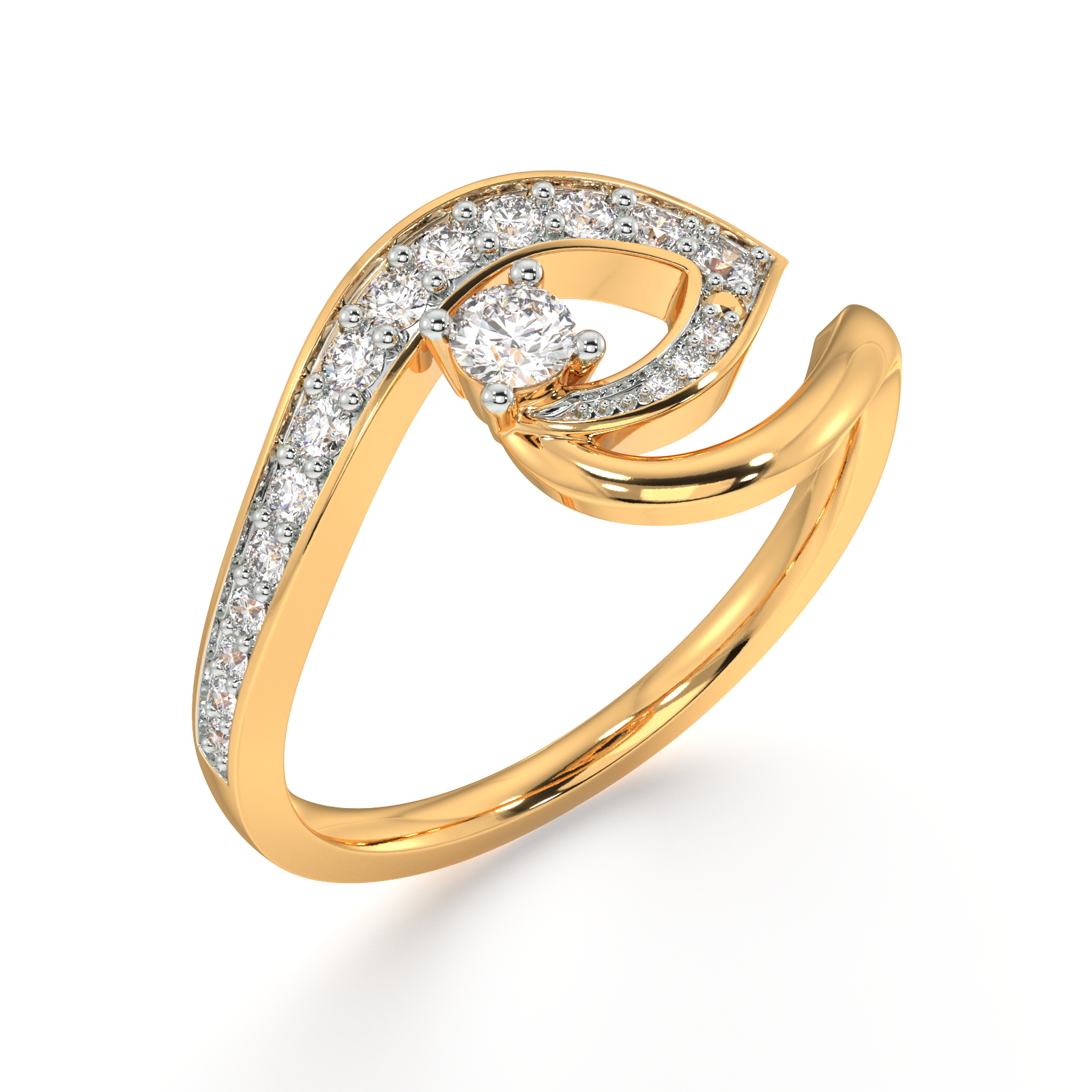 Orchid Style Gold and Diamond Ring