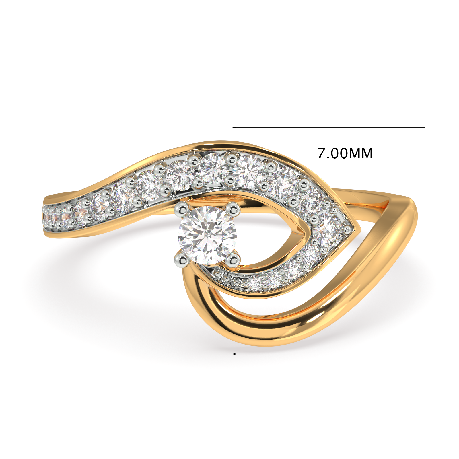 Orchid Style Gold and Diamond Ring