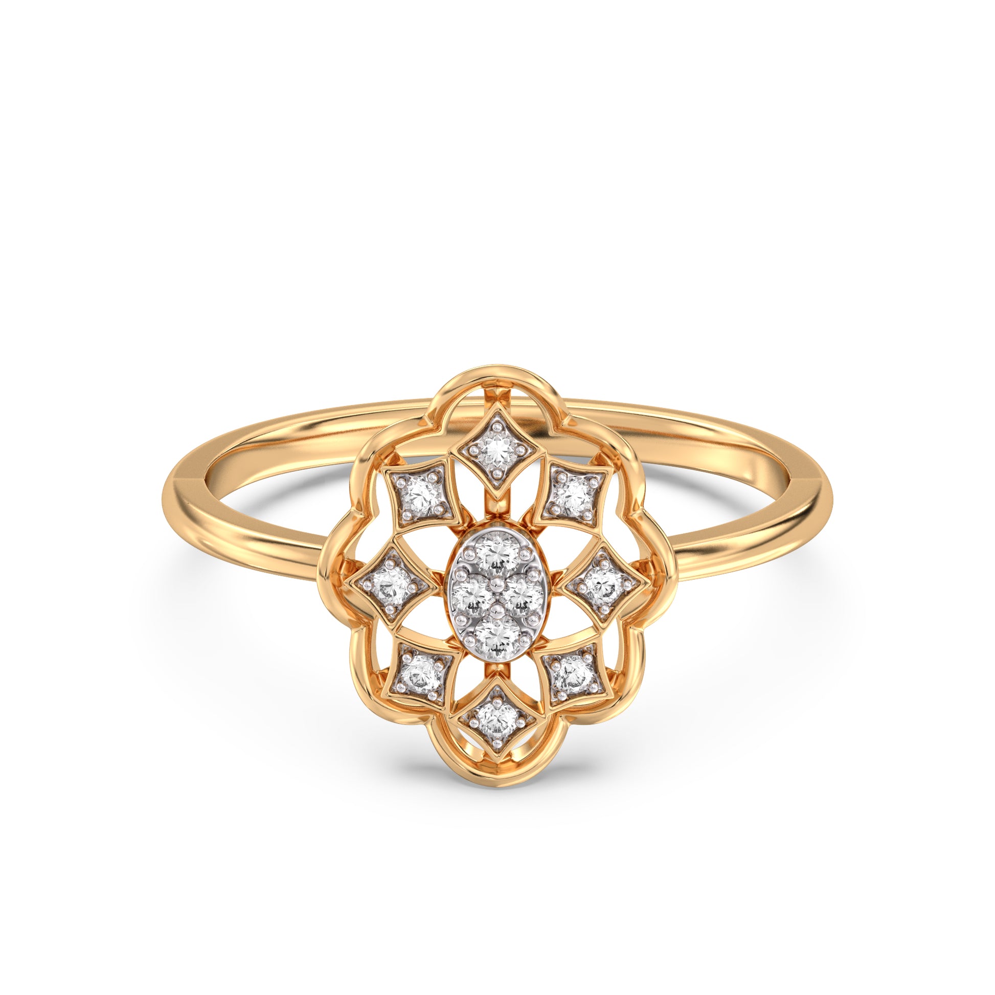 Forest Glow Gold and Diamond Ring