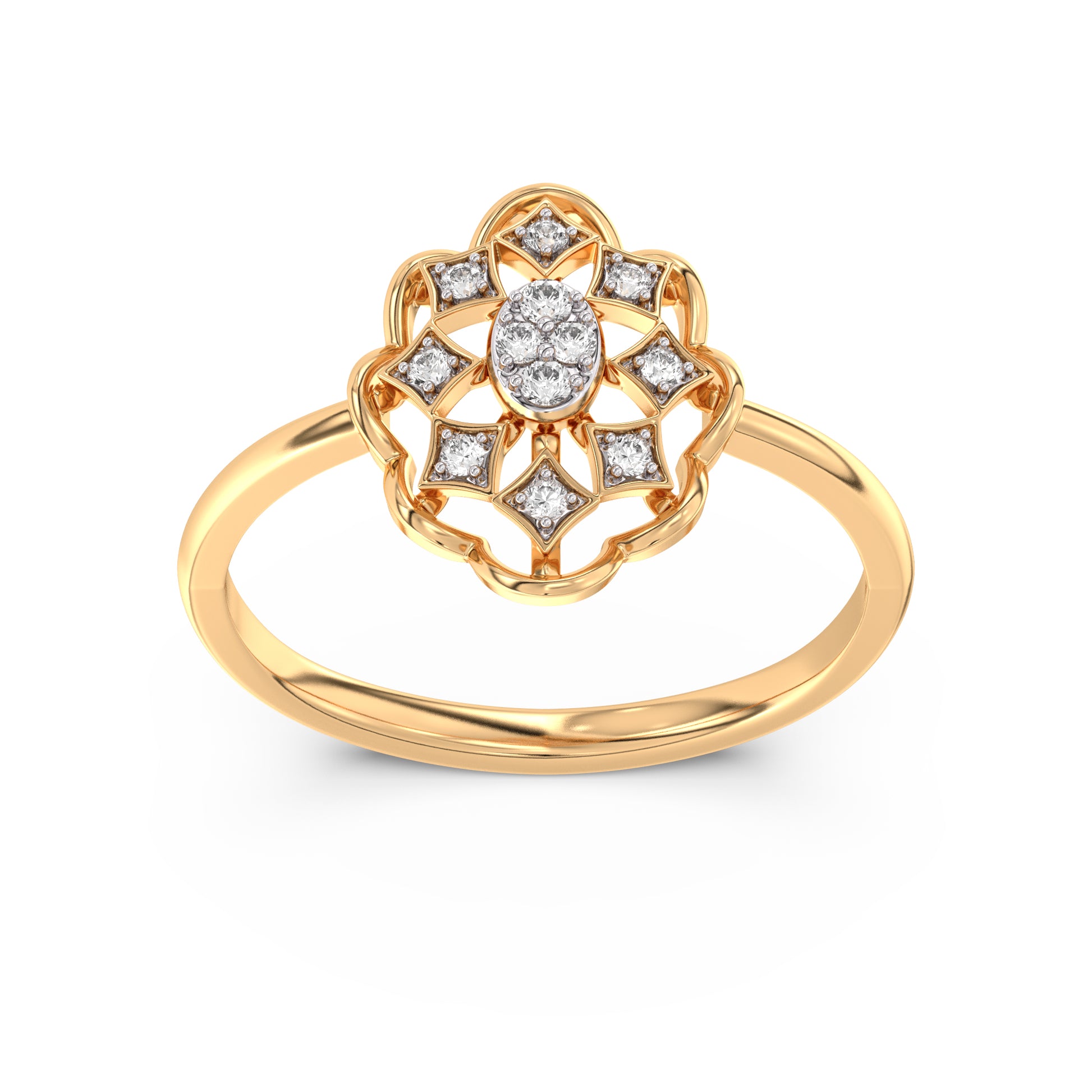 Forest Glow Gold and Diamond Ring