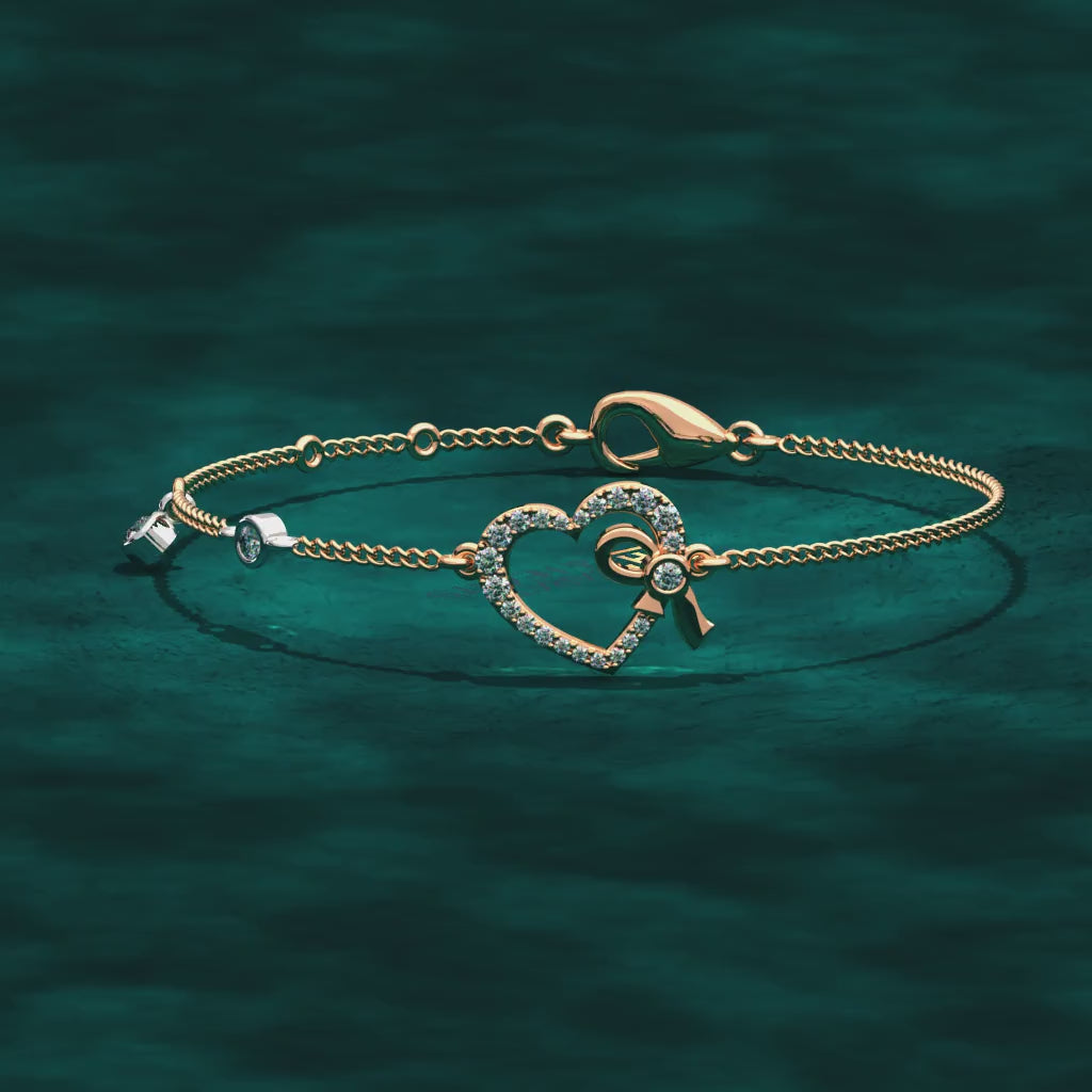 Pure Hearts Gold and Diamond Kids bracelet