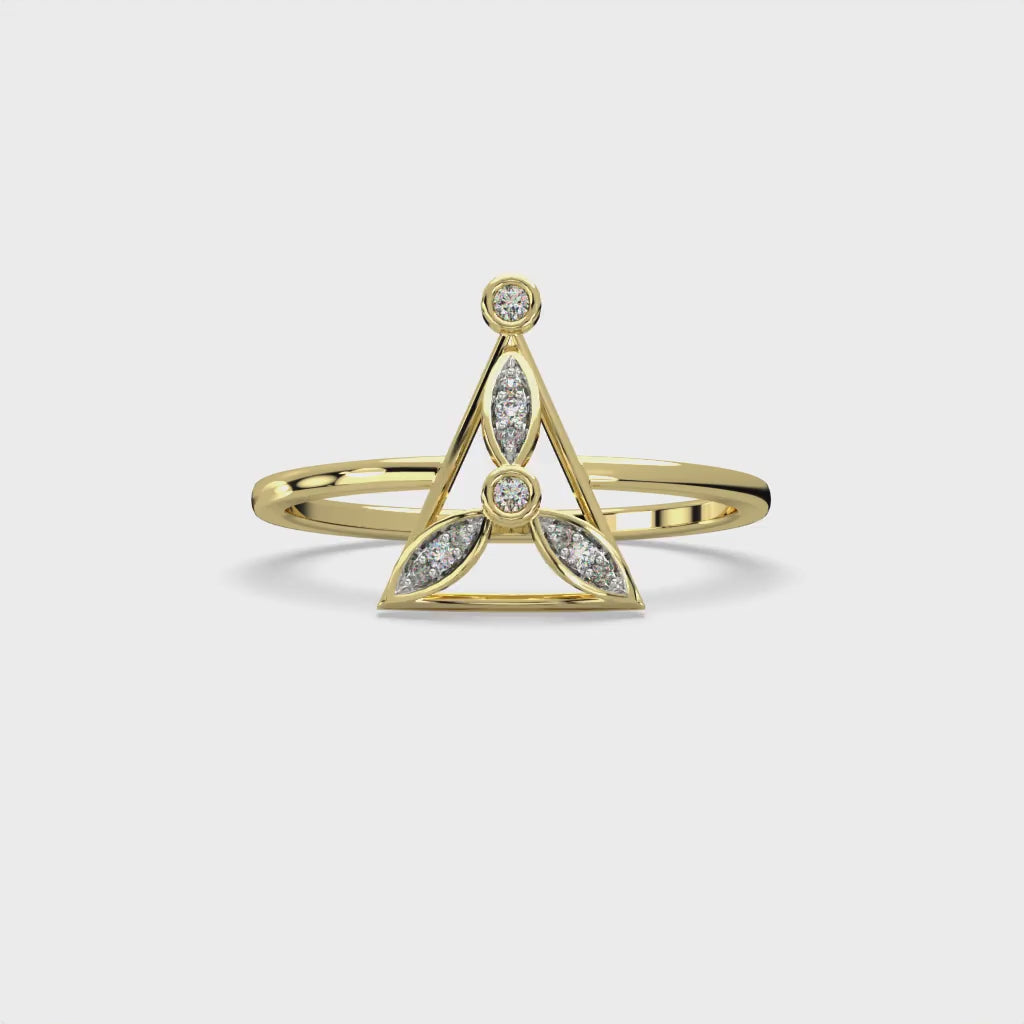 Trine Petals Diamond Rings