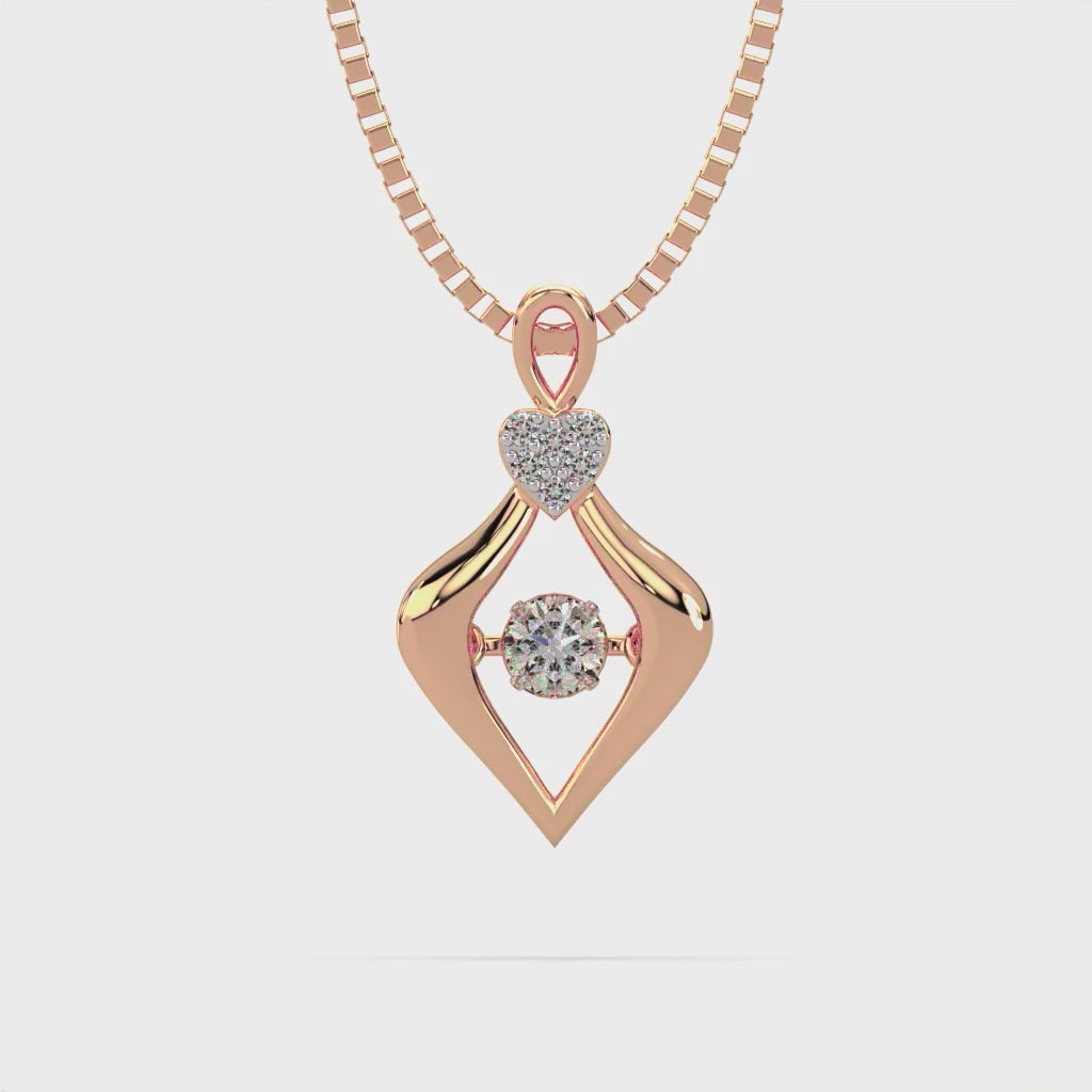 Reincarnation of Retro and Dancing Diamond Pendant