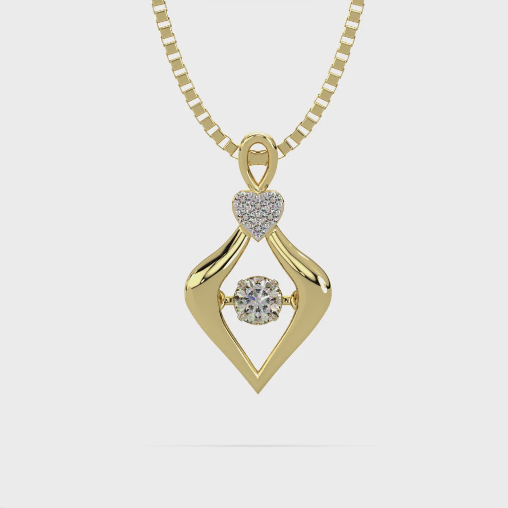 Reincarnation of Retro and Dancing Diamond Pendant