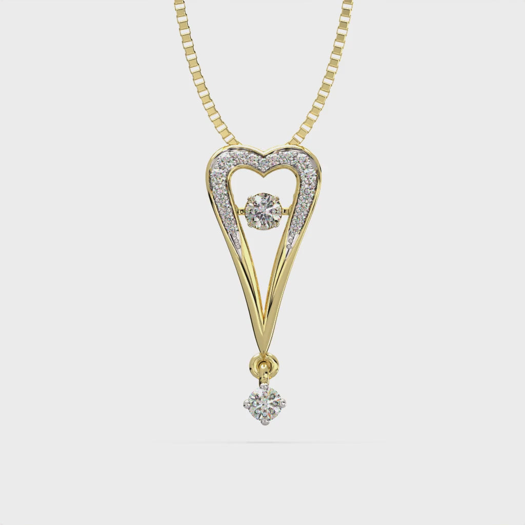 Queen of Hearts and Dancing Diamond Pendant