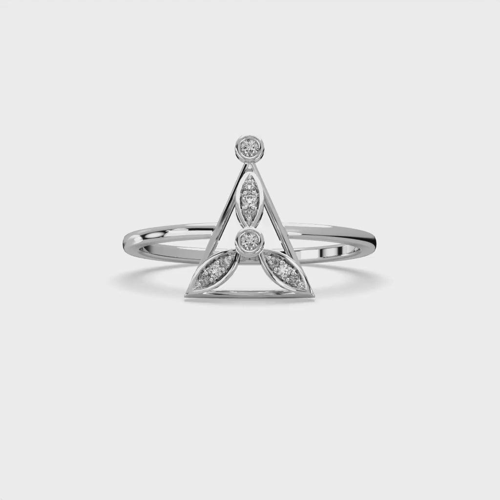 Trine Petals Diamond Rings