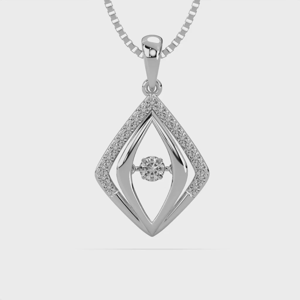 Dimensional Duet and Dancing Diamond Pendant