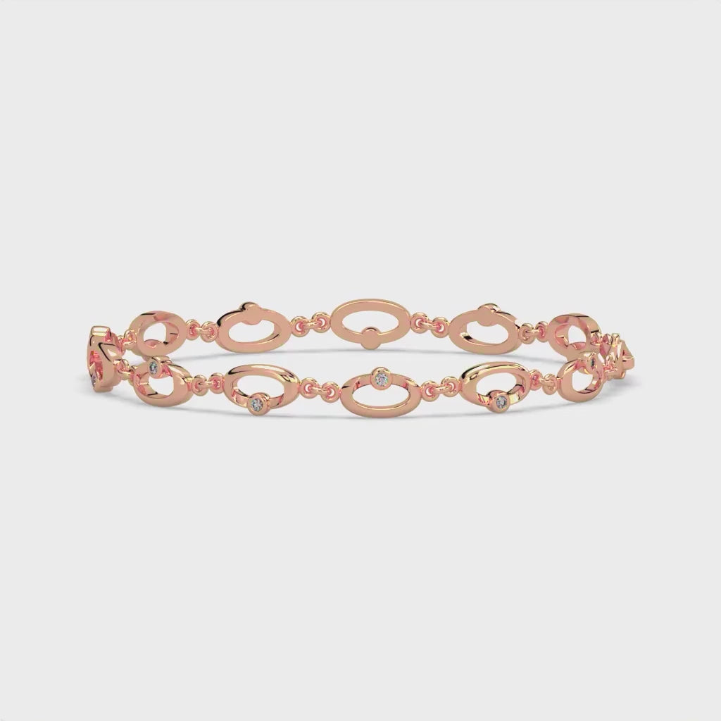 Whimsical Swirls Gold and Diamond Bracelet
