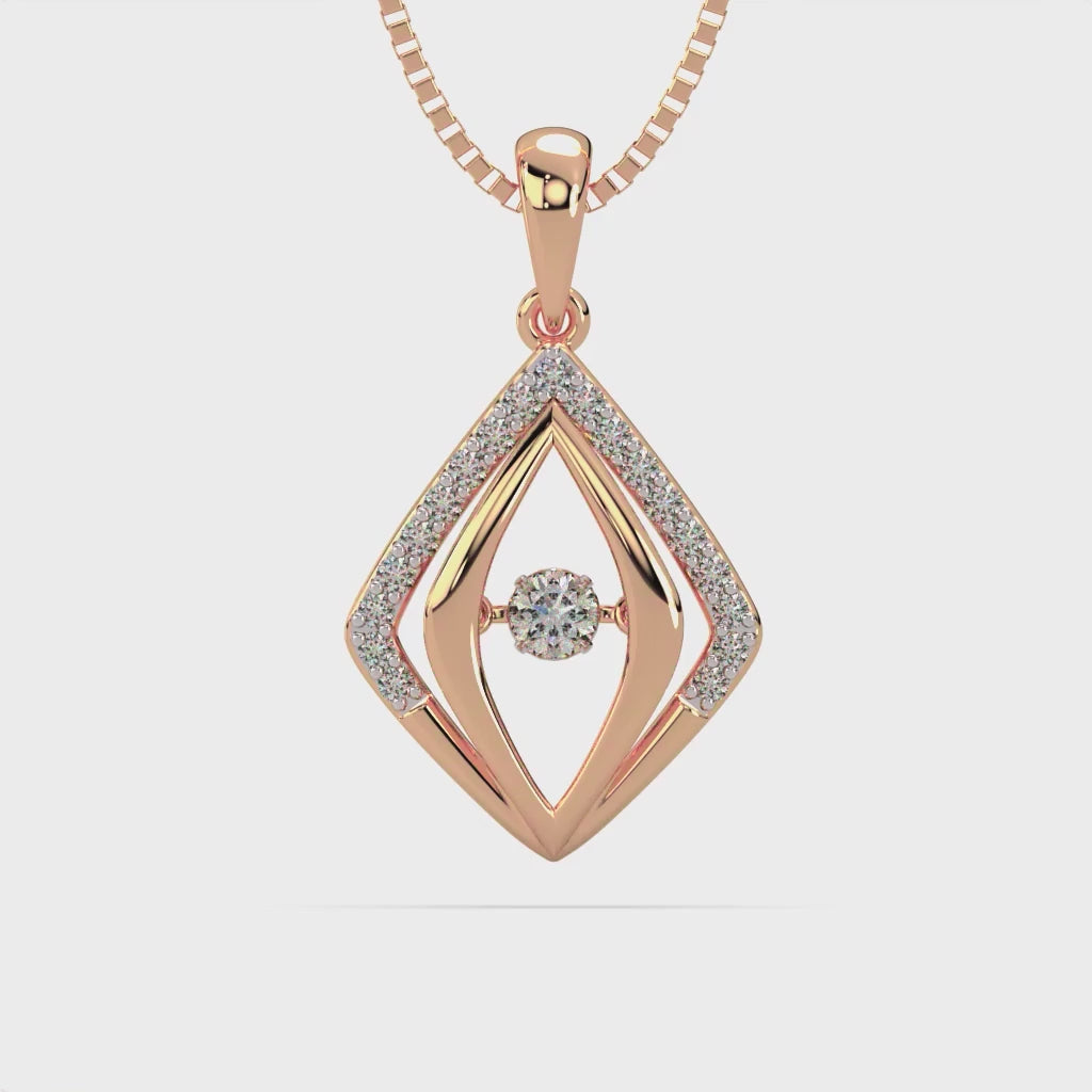 Dimensional Duet and Dancing Diamond Pendant