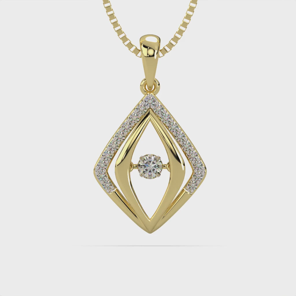 Dimensional Duet and Dancing Diamond Pendant