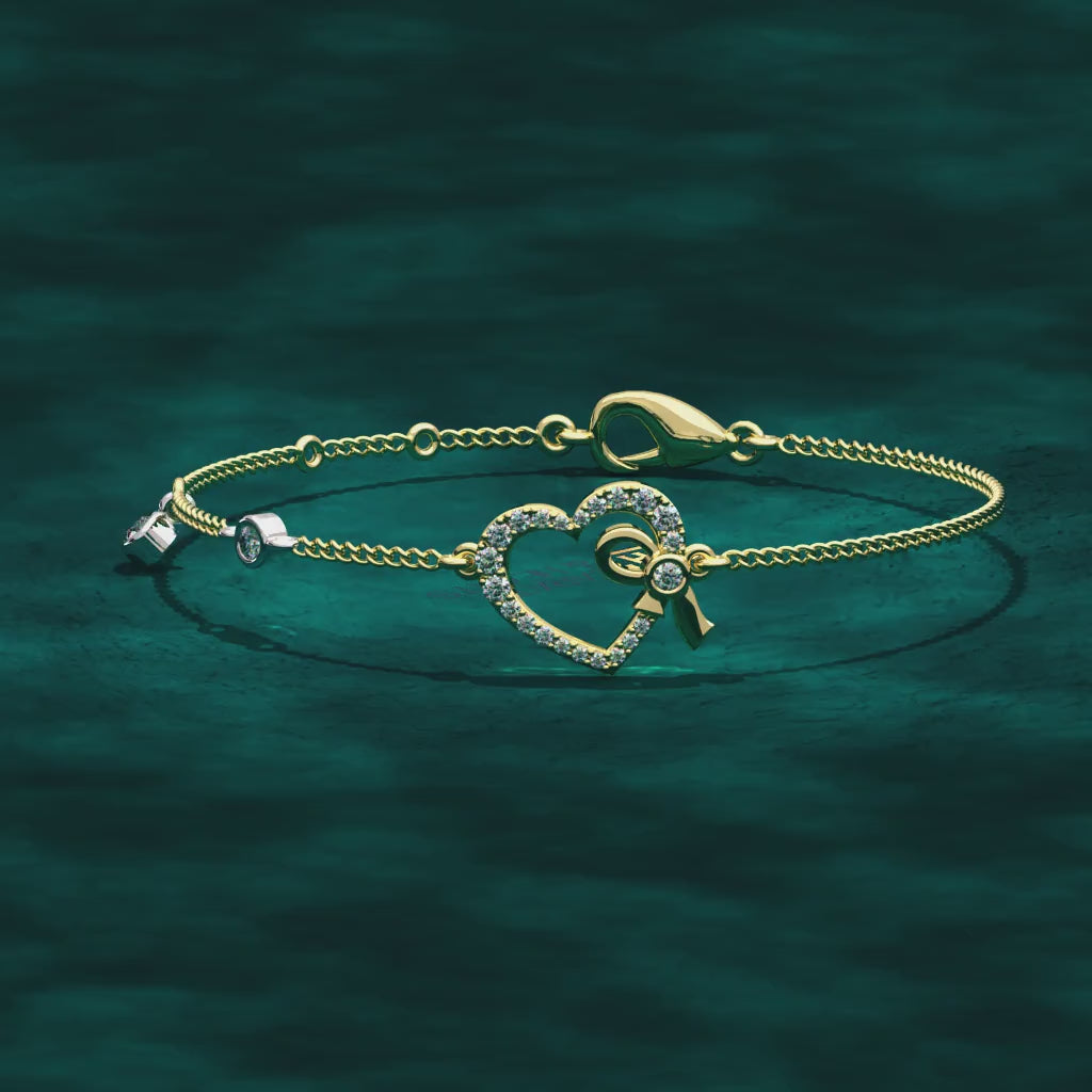 Pure Hearts Gold and Diamond Kids bracelet